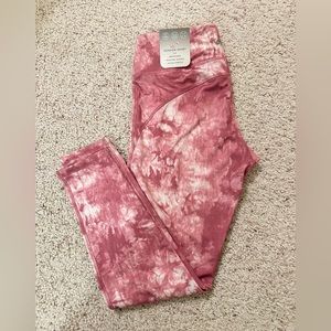 Shadow Sport high waisted tie dye yoga workout legging pink sz M